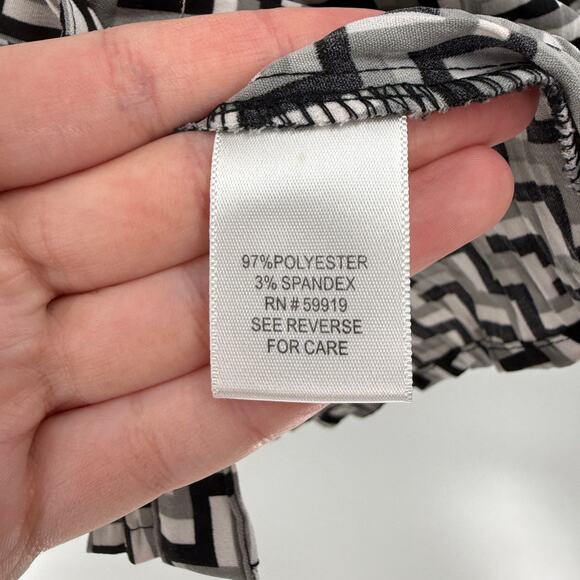 APT 9 Stretch Retro Gray Crinkle Y2K Collared Button Up Blouse Women's Large - Picture 4 of 10